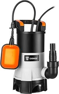 Water Pump: DEKO Submersible Water Pump 400W 8000L/H, Portable Water Sump Pump to Empty Pool, Water Drainage Pump for Clean and Dirty Water for Garden Pond, Pools, and Ditches + Float Switch