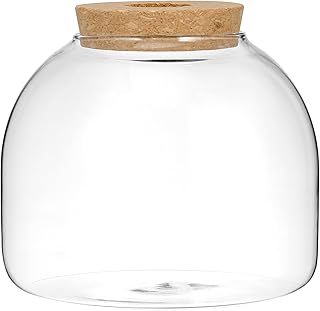 ULTECHNOVO Glass Terrarium Container, Succulent Plant Terrarium House, Desktop Candy Cookie Jar, Landscape Terrarium for Plants Succulent and Air Planter, Office Home Decoration