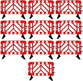 10 Pcs Crowd Control Barrier Plastic for Road Safety 1.5 Mtr Red | padestrian Traffic Management | Stackable Barricade for Road Safety | Safety fence for schools, Universties events (10)