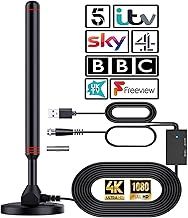 TV Aerial -2024 New upgrade -High Gain Indoor TV Aerial HD Portable Indoor/Outdoor Digital HD Antenna for USB TV Tuner/DVB-T/DVB-T2, 4K 1080P HDTV for All TV - With Magnetic Base [Black]