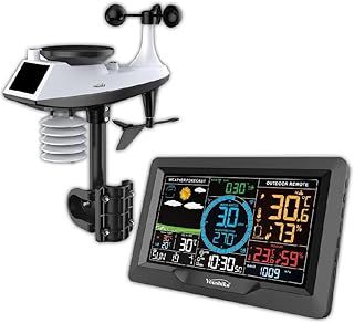 Youshiko Weather Station Official 2025 Radio Control UK Version, Professional 6-in-1 Wireless Sensor with Solar panel, Wind speed & direction, Rainfall Temperature, Humidity