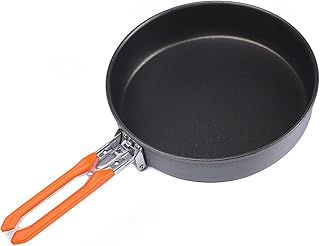 Fire-Maple Nonstick Camping Frying Pan | Durable Lightweight Camp Cookware for Cooking Egg Steak | Omelette Pan Griddle Tableware with Folding Handle | Portable Backpacking Skillet 0.9 Litre