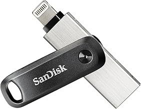 SanDisk iXpand Flash Drive Go 256GB, flash drive for iPhone, iPad, PC and Mac, iphone USB Flash drive, with Lightning and USB 3.0 connectors, automatic backup, keychain, iXpand app, Black
