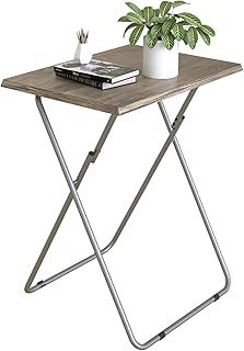 Small Folding Table, Folding Snack Table, TV Tray Table, Balcony Foldable Table, Outdoor Camping Table, Sofa Table, Side Table, End Table, Laptop Table for Small Space Living Room (3D Wood Grain)