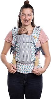 Beco Gemini Cool Baby Carrier - Newborn to Toddler, Adjustable Seat, Ergonomic Holder 7-35lbs (Cool Grey Geo)