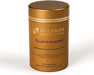 Liposomal Glutathione, Goldman Laboratories - Maximum Bioavailability 2 Capsules 300mg - Glutathione Antioxidant Capsule - Free Radicals Catalysis - 100% Vegan and Vegetarian – Slow Release