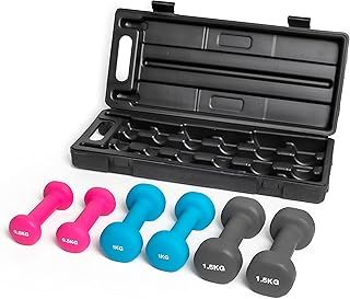 Hex Dumbbells Set Neoprene Hand Weights Dumbbells Set with Carry Case - Ideal Home Weights Set For Body Toning