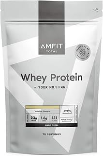 Amazon Brand - Amfit Nutrition Whey Protein Powder, Vanilla Flavour, 33 Servings, 1 kg (Pack of 1)