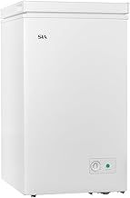 SIA SCF92WE Freestanding 92L White Chest Freezer, 47cm Wide, Narrow Compact Design, Temperature Control, E Rated, 2 Year Parts And Labour Guarantee