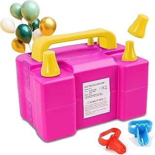 Electric Air Balloon Pump, Portable Balloon Blower Pump Inflation, High Power Dual Nozzle Electric Balloon Inflator for Party Wedding Festivals Anniversary Decoration