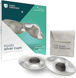 Koala Babycare Nursing Pads Cups in 100% Silver - Nipple Shields for Nursing Newborn - Breast Pads for Breast Fissure | Medical Device Class 1 Koala Silver Cup