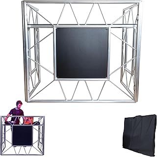 DJ Booth Stand | DJ Booth Table | Portable DJ Booth For The Ultimate Party | Foldable DJ Stand | Optimal Tablespace For All Your DJ Equipment | DJ Stand With Black Table (Grey)