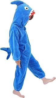 LOLANTA Kids Shark Costume, Animal Boys Girls Union Suit, One-Piece Hooded Flannel Romper Fancy Dress