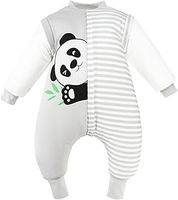 JiAmy Baby Winter Sleeping Bag Anti Kick Cotton Sleep Sack with Detachable Sleeves, 3.5 Tog, 70/6-18 Months Grey