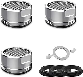 IZyufan Tap Faucet M24 [3 Pack], Tap Aerator 24mm Male with Gasket, Water Saver Tap Filter Replacement Part, Energy Saving Reduce (Chrome)