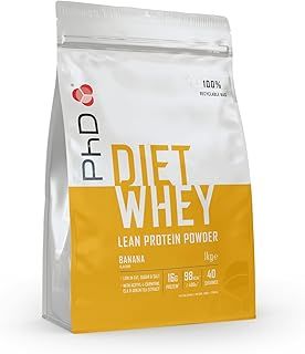 PhD Nutrition Diet Whey Lean Protein Powder | Banana Whey Protein Powder | 1kg Bag [ Packaging May Vary ]