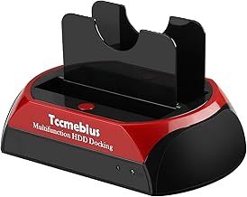USB 2.0 Hard Drive Docking Station, TCC-S867-UK USB 2.0 to 2.5 3.5 Inch SATA IDE Dual Slots Reader External Enclosure, for 2.5" 3.5" IDE SATA I/II/III HDD SSD