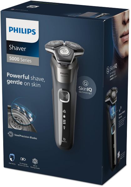Philips Shaver Series 5000, Wet and Dry Rechargeable Electric Shaver, and Soft Pouch