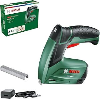 Bosch Home and Garden Cordless Tacker PTK 3,6 LI (integrated rechargeable battery, 3.6 V, 30 impacts/min, in carton packaging)