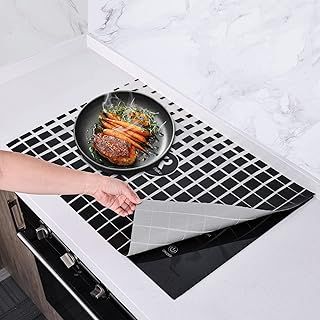 Checkered Large Induction Hob Protector Mat 90x54cm, (Magnetic) Silicone Induction Cooker Covers, Electric Cooker Scratch Protector for Induction Stove