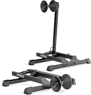 Feedback Sports RAKK 2.0 Bike Floor Stand - Bike Stand for Bike Storage | Foldable, Stable, Bike Rack Holds Up to 34 kg | Accommodates Tyres 23 mm to 4.5 inch, 20-29 inch Diameter Bicycle Stand
