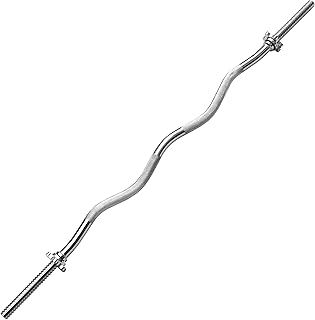 PROIRON EZ Bar, EZ Curl Bar 1 inch, Curling Bar 4ft, 1200mm Weight Lifting Bar with Spinlock Collars, Solid weights Bar for Weightlifting Bicep Muscle Workout Body Building