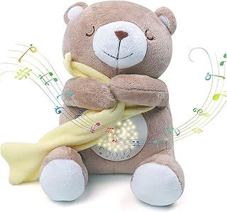 Baby Sleeping Aid, Night Light, Plush Toy Baby Sleep Soother with Night Stars Projector with 15 Musical Lullabies-Gift Pack-Unisex