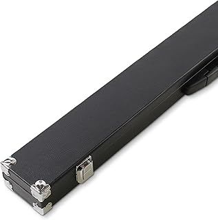 BLACK 2 Piece Foam Lined Hard Pool Cue Case With Reinforced Corners for Centre Jointed Pool or Snooker Cues
