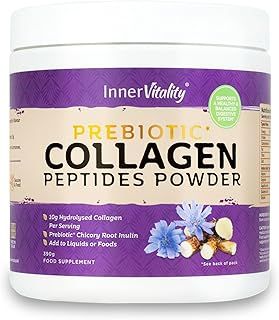 Prebiotic Collagen Powder - 420g Hydrolysed Bovine Collagen Peptides with Prebiotics for Gut Health & Skin, Collagen Powder for Woman & Men by Inner Vitality