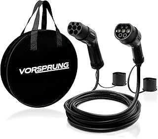 VORSPRUNG® Rapid EV Charging Cable, Type 2 T2 Charging 10M – 10 metre, 32 amp, 7.68kW EV Car Charging Cable, Technology, Fast Electric Vehicle Charging Cable - with Free Carry Bag (UK Seller)