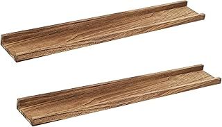 PHOENANCEE 91.5cm Picture Ledge Shelf with lip design radiator shelf, Photo Shelf, Long Decorative Floating Picture Shelves For Living Room,Kitchen,Bedroom, Set of 2, Carbonized Black
