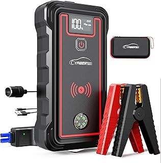 YABER Jump Starter Power Pack, 12V Car Battery Booster Jump Starter Peak 4000A 23800mAh (All Gas/8.0L Diesel) Portable Jump Starter with 10W Wireless Charger, 4 LED Modes, USB Fast Charge & LCD Screen