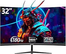 32 inch Gaming Monitor 1800R Curved Computer Monitors 165HZ/180HZ PC Monitors VA Screen with FreeSync Technology for Home, Office and Dormitory, Support HDMI & DP