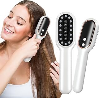 Electric Scalp Massage Brush, 2-in-1 Phototherapy Scalp Massager Comb for Hair Growth, USB Rechargeable Scalp Massager Brush for Hair Treatment, Anti Hair Loss Head Care Massage Comb