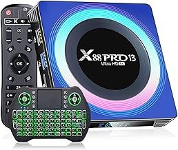 BL Android TV Box 13.0, 2025 Android TV Box 4GB RAM 32GB ROM 6K 8K Wi-Fi 6, X88 PRO 13 Android Box RK3528 Quad-Core 2.4G/5G Wi-Fi 4K 3D Bluetooth 5.0 USB 3.0 Smart TV Box with Mini Wireless Keyboard