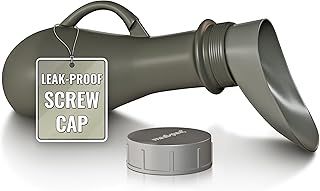 Medipaq Leakproof Portable Urinal Toilet - 1.2L Urine Bottles Male Spill Proof - Urine Bottle with Female Urinal Attachment - Travel Urinal - Female Urine Bottle - Silver