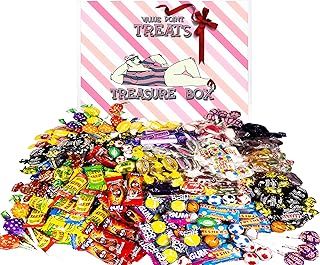 Candy Treasure Sweets Gift Box: 100 Different Retro Sweets Hamper, Pick and Mix, Birthday Gifts for men Women and Kids, Get Well Soon, Halal & Vegetarian Suitable Mystery box