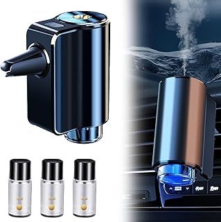 Smart Car Air Freshener With Three Adjustable, 2024 New Smart Car Air Freshener, Intelligent Car Aroma, Smart Car Aromatherapy Diffuser,Ultrasonic Atomizer (Men's Fragrance)