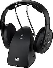 Sennheiser RS 120-W On-Ear Wireless Headphones for Crystal-clear TV Listening with 3 Sound Modes, Lightweight Design, Easy Volume Control, 60 m Range and Convenient Transmitter/Charger Combo - Black