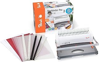 Peach PB200-30A Plastic Binding Device | Star Binder Pro - DIN A4 | Price/Performance Winner | Binds 350 Sheets | Max. 38 mm Binding Spine, 12 Sheets Punching Capacity, incl. Starter Set