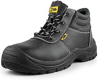 Black Hammer Mens Safety Boots Work Shoes Leather Steel Toe Cap Lightweight Footwear S3 SRC 1400