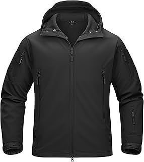 TACVASEN Military Waterproof Men's Softshell Jacket Fleece Lining Camouflage Outdoor Coat