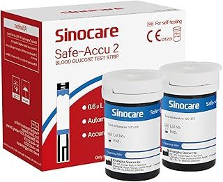 Sinocare Safe-Accu2 Blood Sugar Test Strips ×50, Only Applicable to Safe-Accu2 Blood Sugar Monitor, No Lancing Devices, No Code