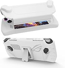 EJGAME Upgraded Ultra Slim TPU Protective Case with Front Cover Compatible with ASUS ROG Ally, Shock-Absorption, Non-Slip and Anti-Scratch Design Cover Protector (White)