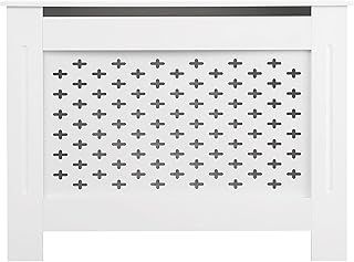Small Medium Large MDF White Grey Unfinished Pattern Radiator Cover (Medium White)