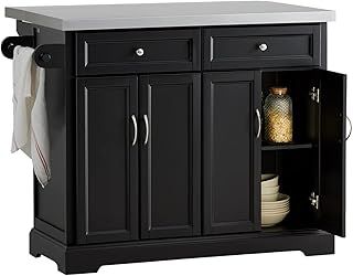 SoBuy FKW71-SCH, Extendable Kitchen Storage Trolley Kitchen Cabinet Cupboard Sideboard Kitchen Island