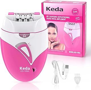 Epilator,Epilator for Women Rechargeable Cordless Facial Epilator for Women with Led Light,2 Speed Setting Face Body Epilator for Face,Bikini Line Areas, Underarms, Arms, Legs, Upper Lip