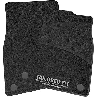 Car Mats FOR Nissan Qashqai 2nd Gen 2014-2021 Charcoal Carpet & Black Ribbed Trim & Black Full Width Heel Pad [SAPP-1548]