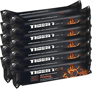 Tiger Tim 10 x Smokeless Instant Lighting Fire Log 1.1kg Fuel for Open Fire Stove Burns 2-3 Hours