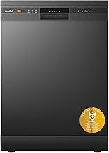 COMFEE' Freestanding Dishwasher CDWPF1201PB-UK 60cm Width, Full Size Dishwasher with 12 place settings, Quick Wash, Hygiene Wash, Delay Start, Half Load - Black